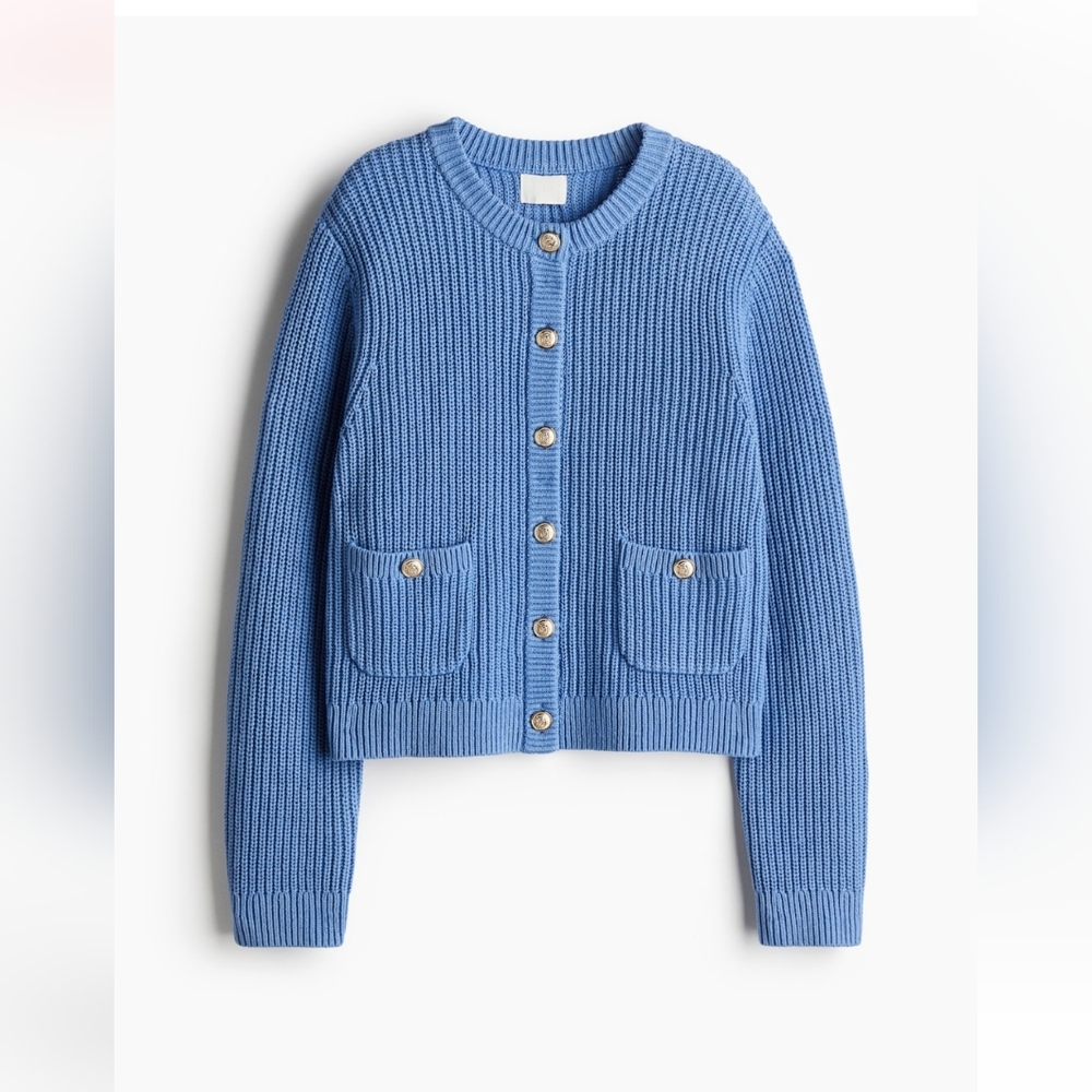 H&M Blue Button Up Cardigan Size XL